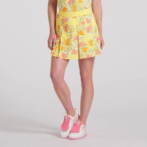 Womens Puma Size S Sunny Yellow Dazey Pleated Golf Tennis Pickleball Skirt Skort
